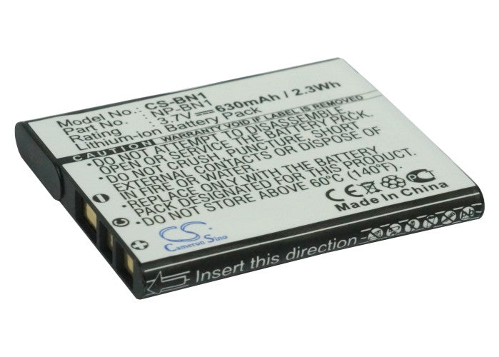 Replacement Battery for Sony  
        Cyber-shot DSC-T110P – Camera – 630mAh / 2.33Wh / 3.7V