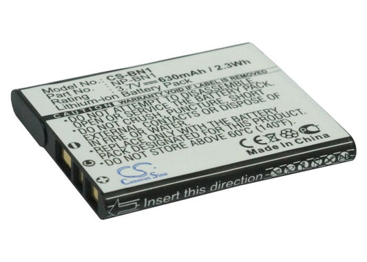 Replacement Battery for Sony  
        Cyber-shot DSC-T110P – Camera – 630mAh / 2.33Wh / 3.7V