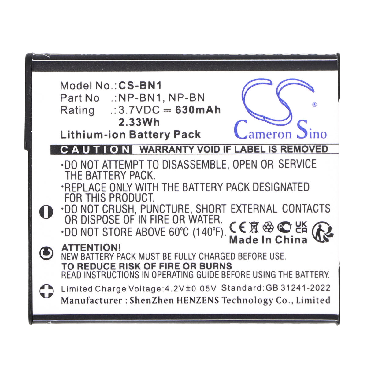 Replacement Battery for Sony _x000D_ Cyber-shot DSC-T110P – Camera – 630mAh / 3.7V