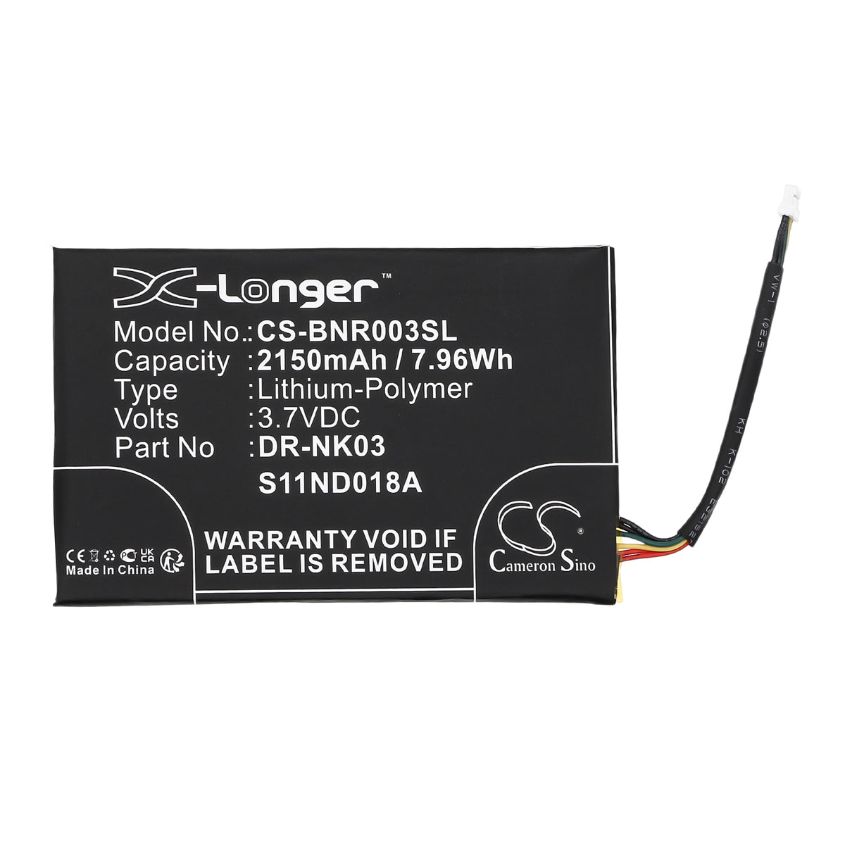 Replacement Battery for Barnes & Noble Nook Simple Touch – E-book, E-reader – 2150mAh / 3.7V