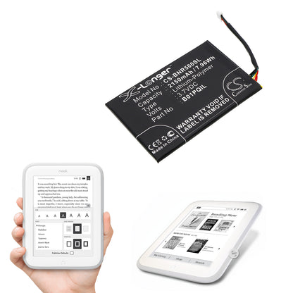 Replacement Battery for Barnes & Noble Nook Glowlight – E-book, E-reader – 2150mAh / 3.7V