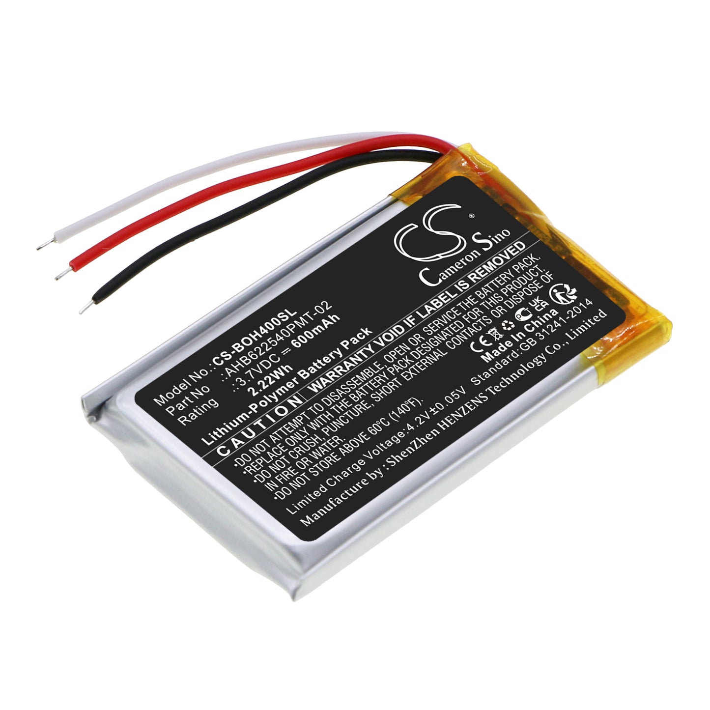 Replacement Battery for Bang & Olufsen BeoPlay H4 – Wireless Headset – 600mAh / 3.7V - image 1
