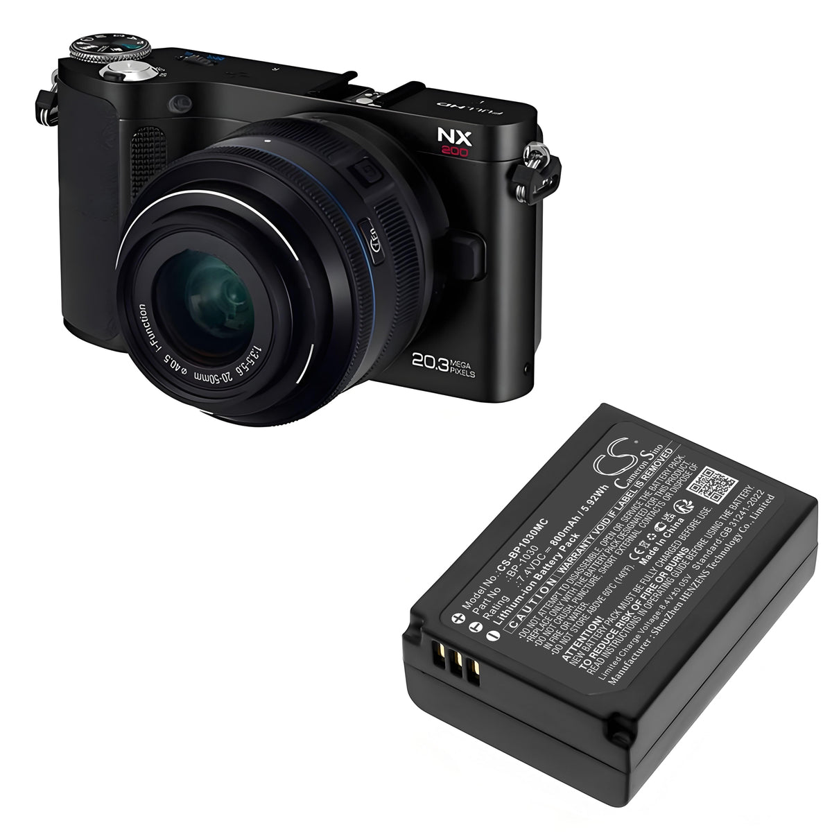 Replacement Battery for Samsung NX200 – Camera – 800mAh / 7.4V