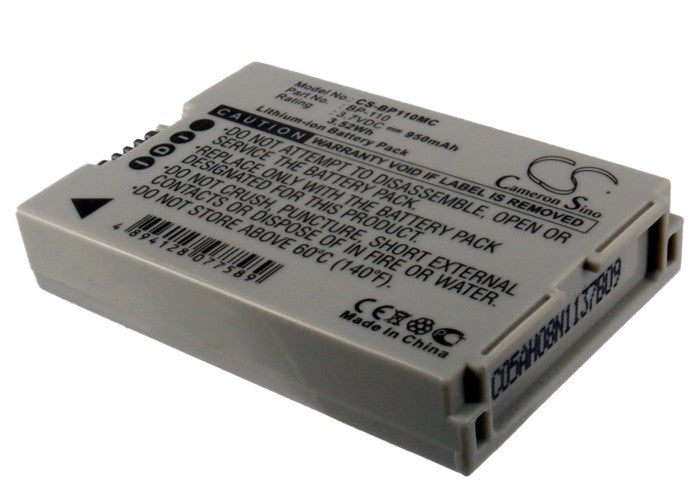 Replacement Battery for Canon  Legria HF R205 – Camera – 950mAh / 3.52Wh / 3.7V