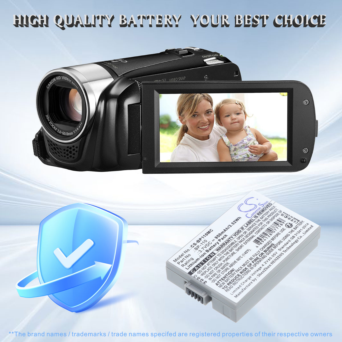 Replacement Battery for Canon Legria HF R26 – Camera – 950mAh / 3.7V