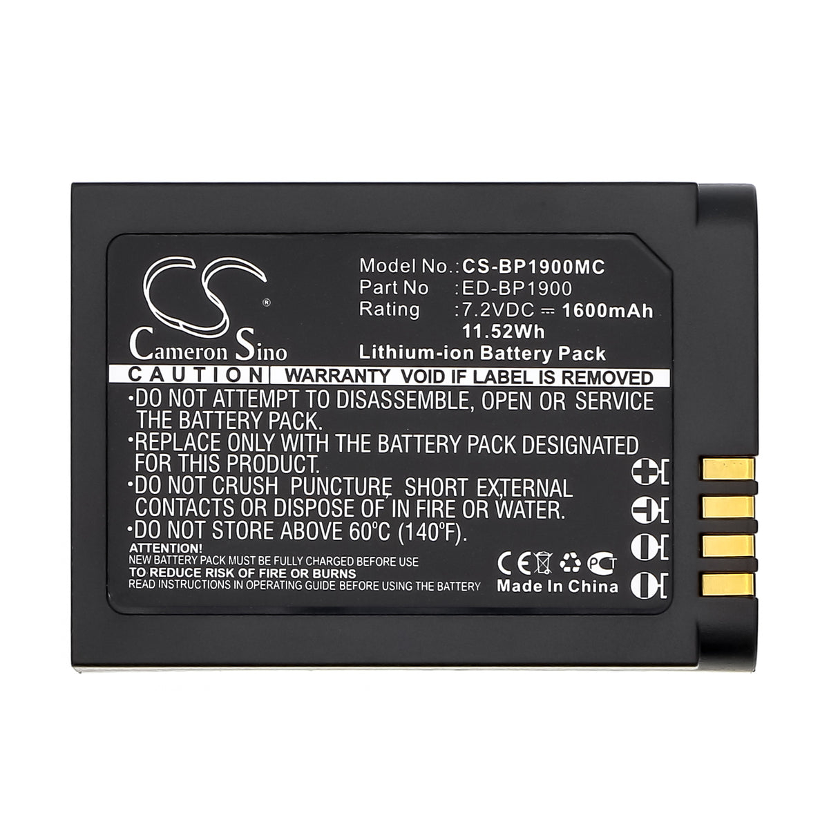 Replacement Battery for Samsung NX1 – Camera – 1600mAh / 7.2V
