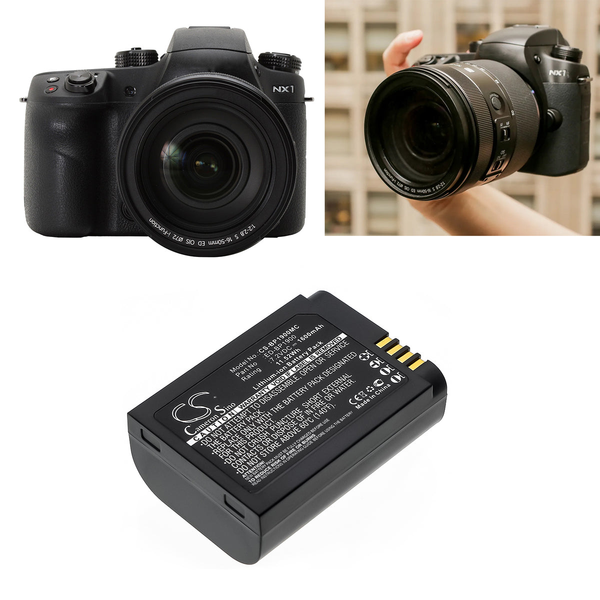 Replacement Battery for Samsung NX1 – Camera – 1600mAh / 7.2V