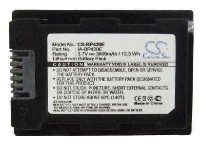 Replacement Battery for Samsung  HMX-H200 – Camera – 3600mAh / 13.32Wh / 3.7V