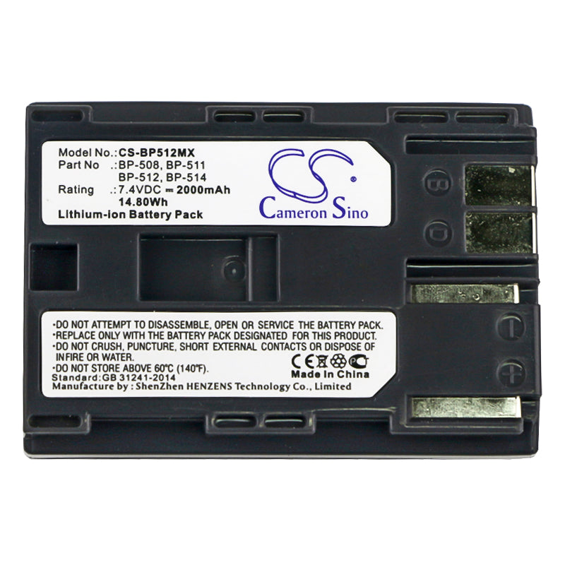 Replacement Battery for Canon  DM-MV100X – Camera – 2000mAh / 14.80Wh / 7.4V