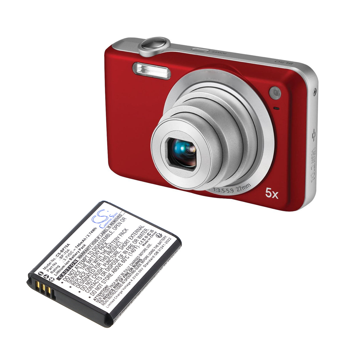Replacement Battery for Samsung SL50 – Camera – 740mAh / 3.7V