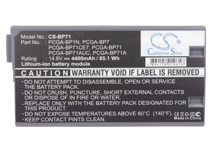Replacement Battery for Sony PCG-QR10 – Notebook, Laptop – 4400mAh / 14.8V - image 5