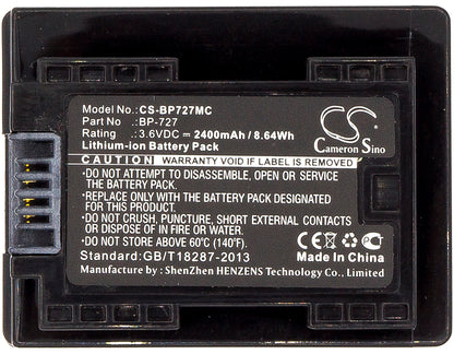 Replacement Battery for Canon VIXIA HF M52 – Camera – 2400mAh / 3.6V