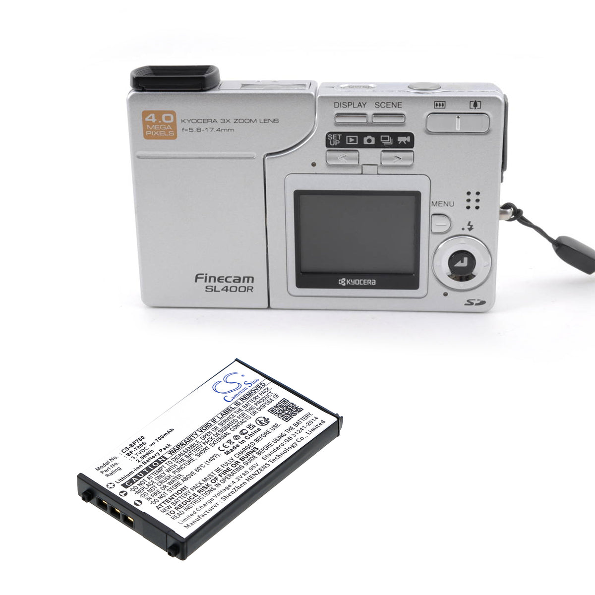 Replacement Battery for Kyocera CONTAX SL300RT – Camera – 700mAh / 3.7V
