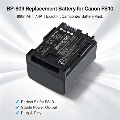 Replacement Battery for Canon Vixia HF10 – Camera – 890mAh / 7.4V
