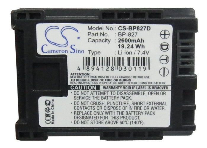 Replacement Battery for Canon Vixia HF10 – Camera – 2600mAh / 7.4V - image 5