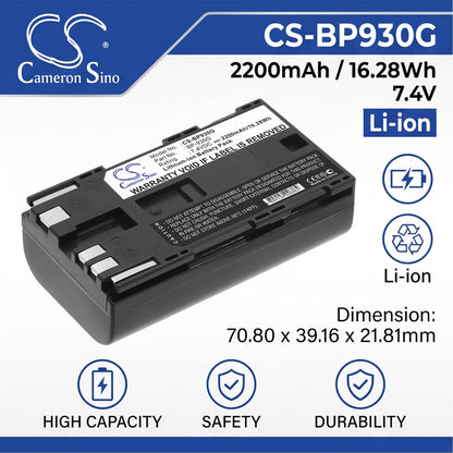 Replacement Battery for Canon GL1 – Camera – 2200mAh / 7.4V