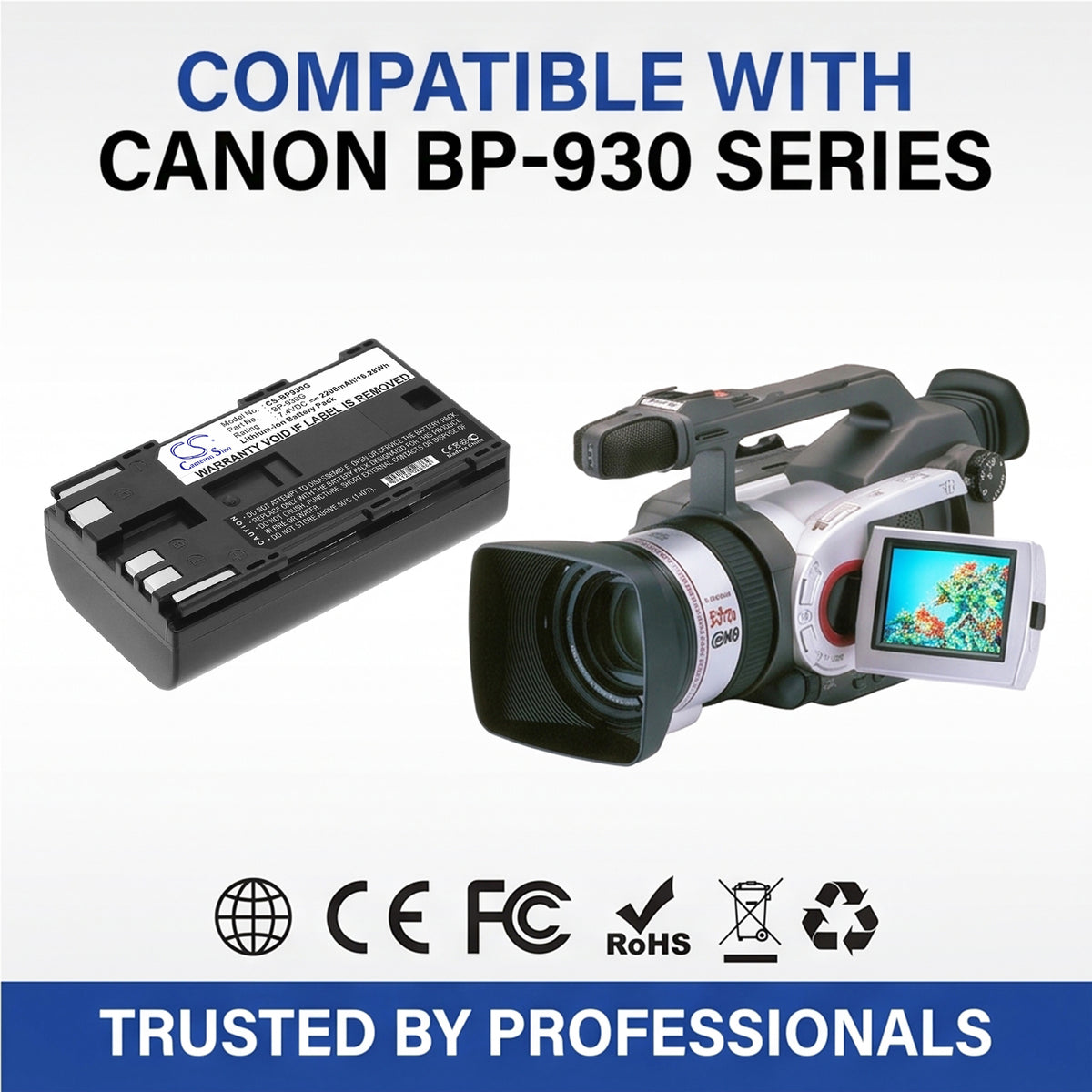 Replacement Battery for Canon GL1 – Camera – 2200mAh / 7.4V