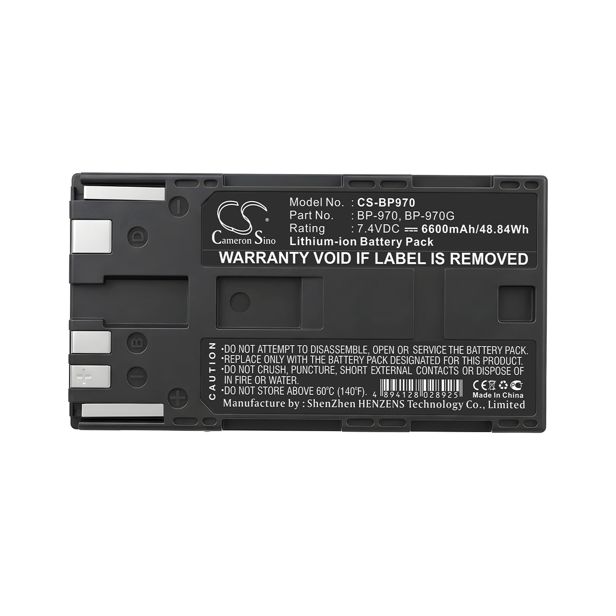 Replacement Battery for Canon ES-8000V – Camera – 6600mAh / 7.4V