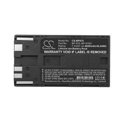 Replacement Battery for Canon ES-8000V – Camera – 6600mAh / 7.4V