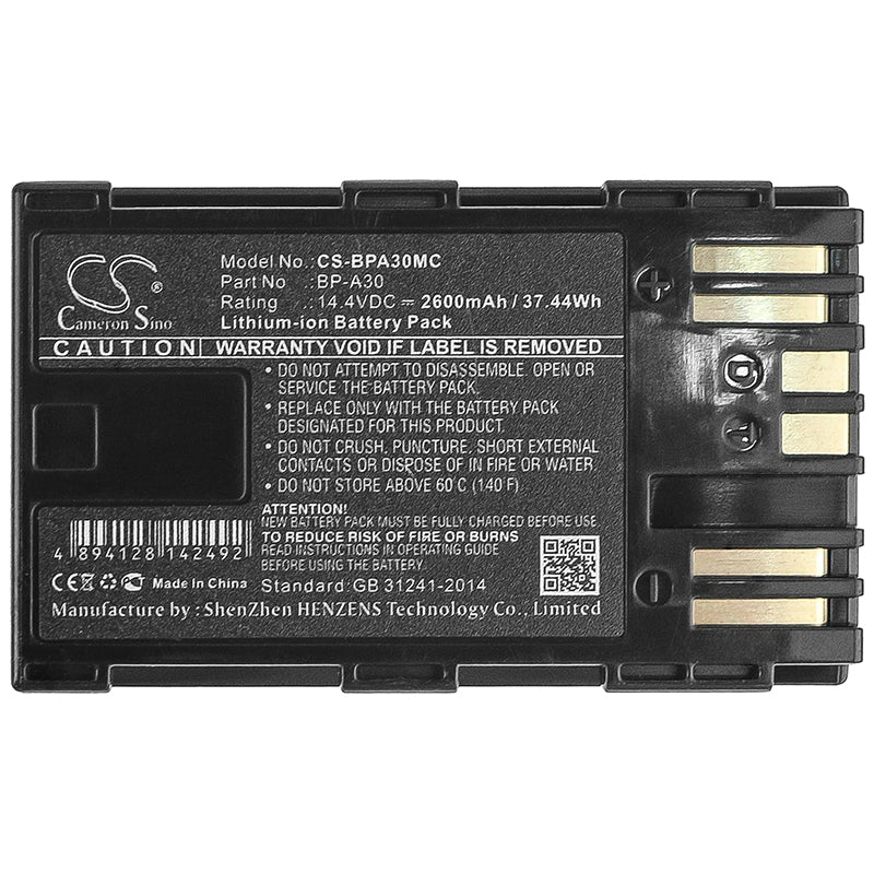 Replacement Battery for Canon  CA-CP200L – Camera – 2600mAh / 37.44Wh / 14.4V