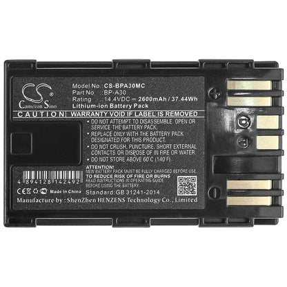 Replacement Battery for Canon CA-CP200L – Camera – 2600mAh / 14.4V