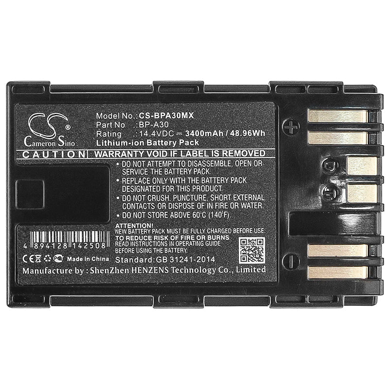 Replacement Battery for Canon  CA-CP200L – Camera – 3400mAh / 48.96Wh / 14.4V
