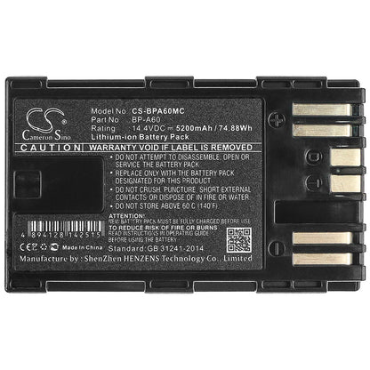 Replacement Battery for Canon CA-CP200L – Camera – 5200mAh / 14.4V