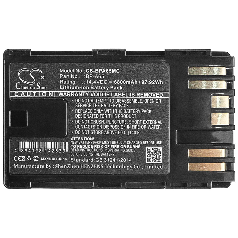 Replacement Battery for Canon  CA-CP200L – Camera – 6800mAh / 97.92Wh / 14.4V