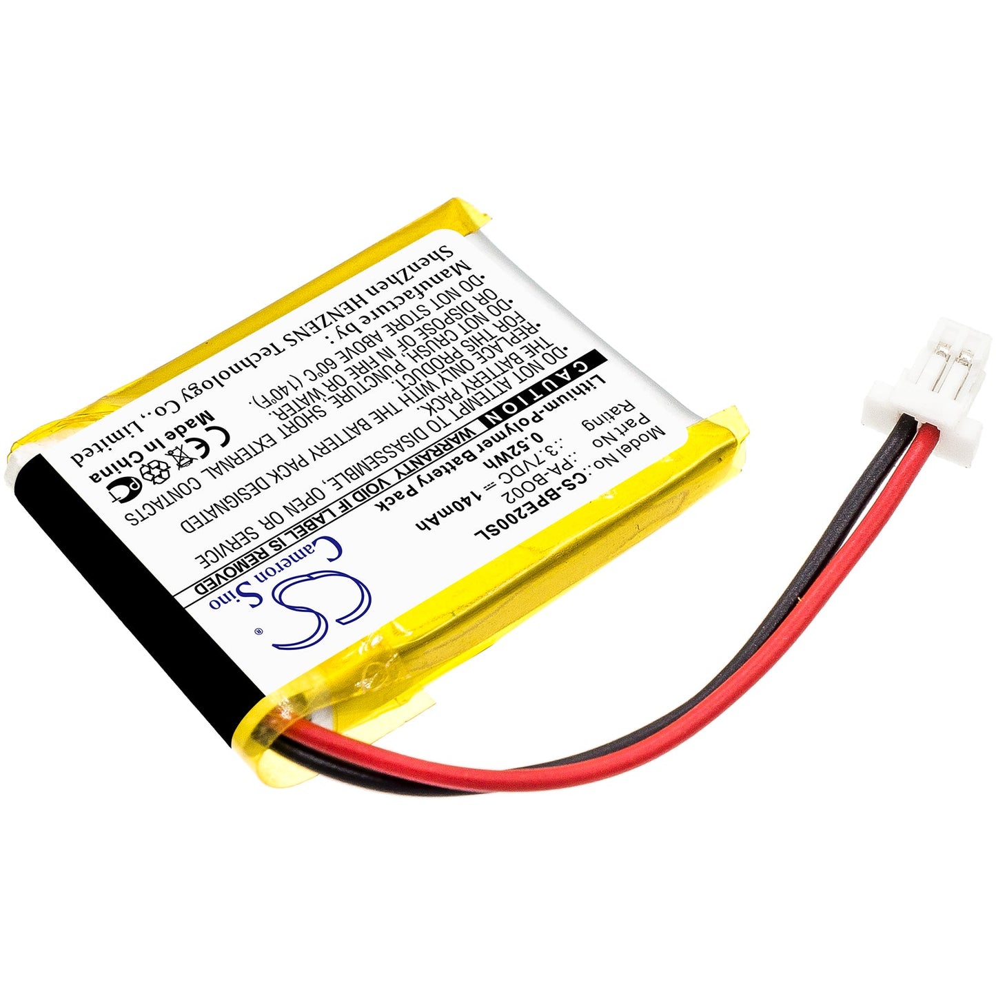 Replacement Battery for Bang & Olufsen  EarSet 2 – Wireless Headset – 140mAh / 0.52Wh / 3.7V