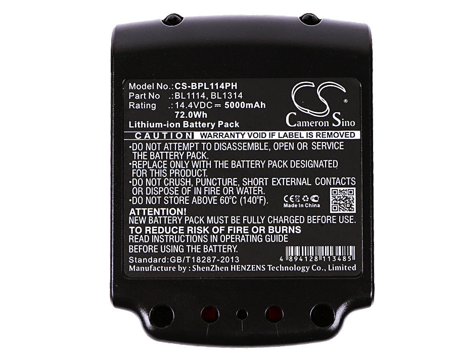 Replacement Battery for Black & Decker  ASL146BT12A – Power Tools – 5000mAh / 72.00Wh / 14.4V