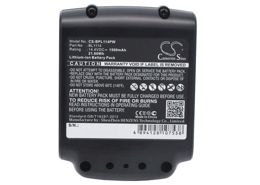 Replacement Battery for Black & Decker ASL146BT12A – Power Tool – 1500mAh / 14.4V