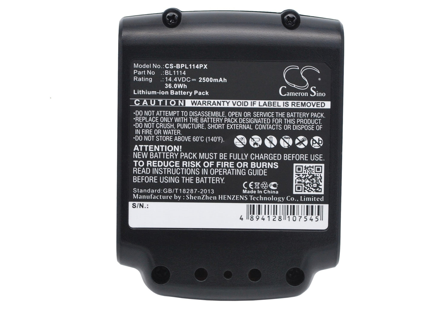 Replacement Battery for Black & Decker  ASL146BT12A – Power Tools – 2500mAh / 36.0Wh / 14.4V