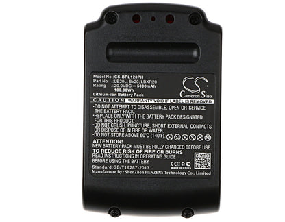Replacement Battery for Black & Decker  ASD18 Typ 1 – Power Tools – 5000mAh / 100.00Wh / 20.0V