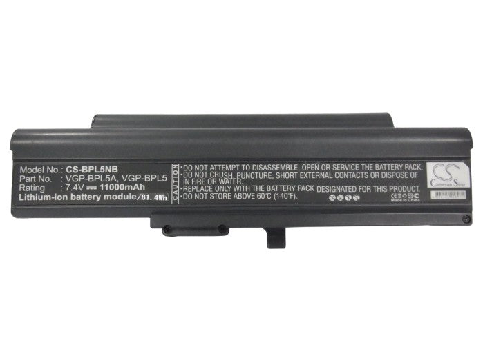 Replacement Battery for Sony  VAIO VGN-TX15C/W – Notebook, Laptop – 11000mAh / 7.4V