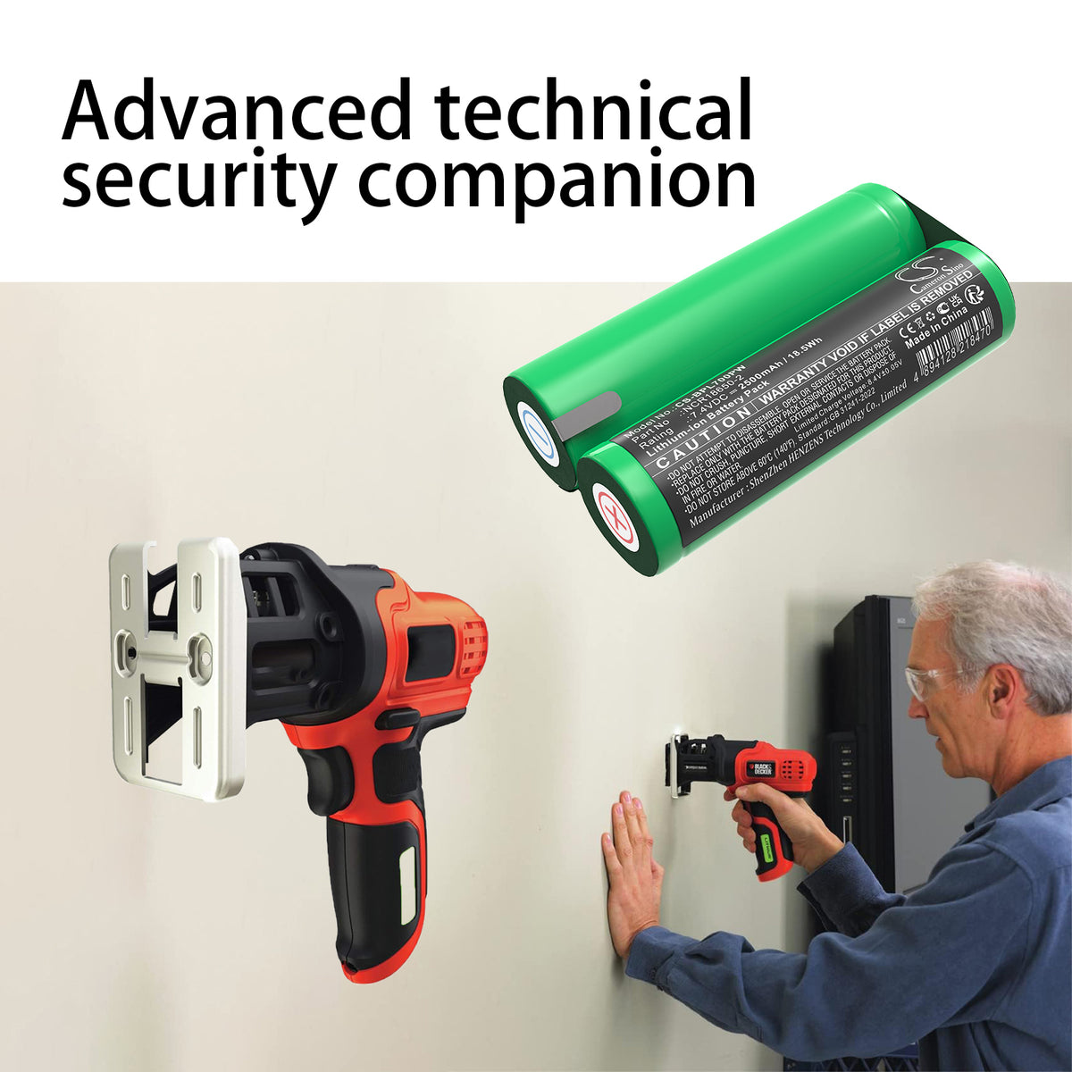 Replacement Battery for Black & Decker 2372-01 – Power Tool – 2500mAh / 7.4V