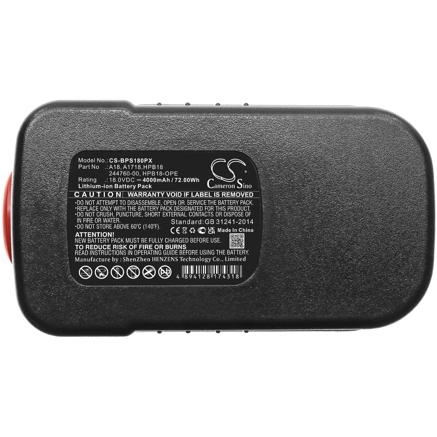 Replacement Battery for Firestorm  FS18 – Power Tools – 4000mAh / 72.00Wh / 18.0V