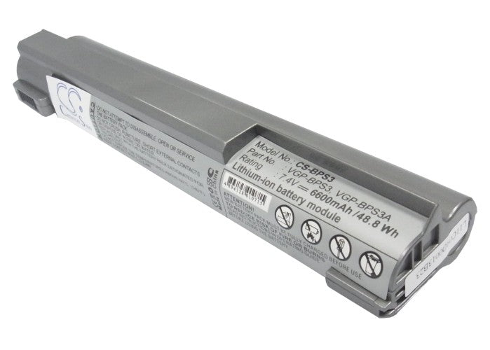 Replacement Battery for Sony VAIO VGN-T27GP – Notebook, Laptop – 6600mAh / 7.4V - image 1