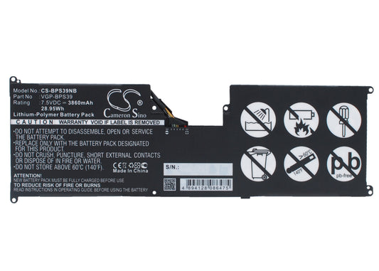 Replacement Battery for Sony VAIO Tap 11 – Notebook, Laptop – 3860mAh / 7.5V
