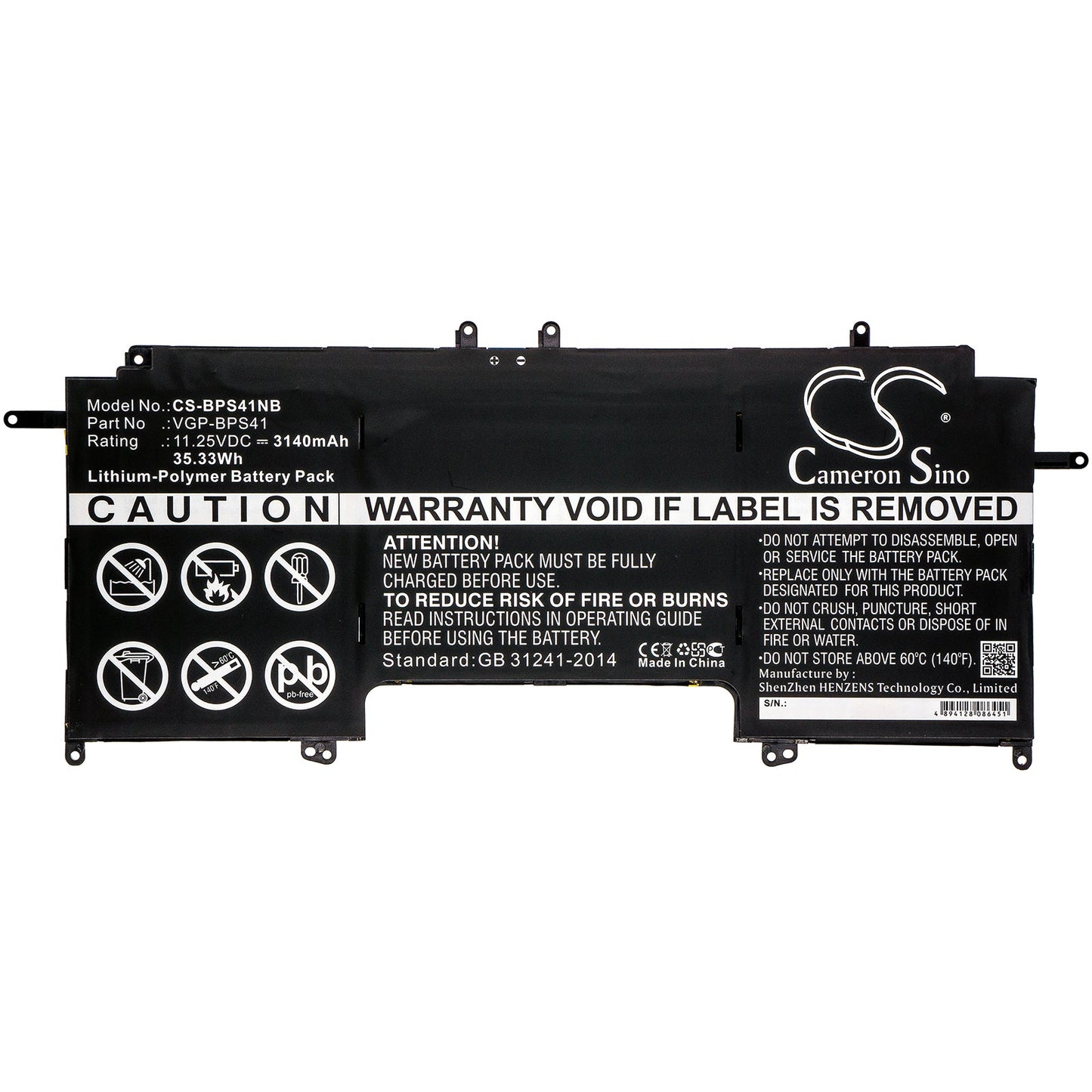 Replacement Battery for Sony  SVF13N – Notebook, Laptop – 3140mAh / 35.33Wh / 11.25V