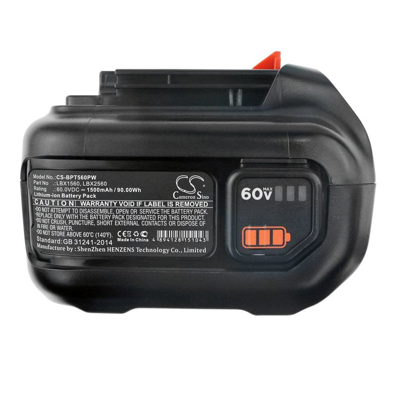 Replacement Battery for Black & Decker 60V MAX Blower – 1500mAh / 90.00Wh