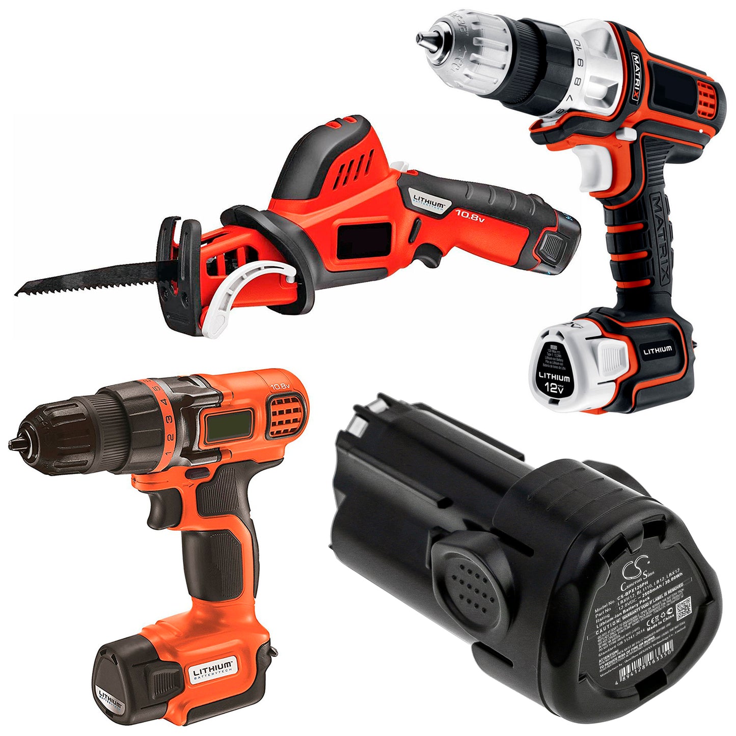 Replacement Battery for Black & Decker BDCDMT112 – Power Tool – 2500mAh / 12V - image 4