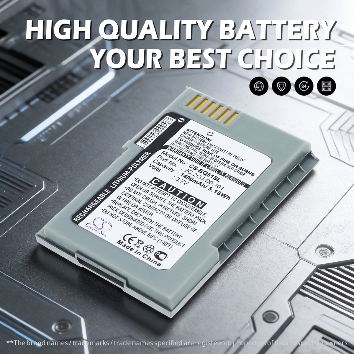 Replacement Battery for BenQ | BenQ-Siemens P51 – Mobile, SmartPhone – 1400mAh / 3.7V