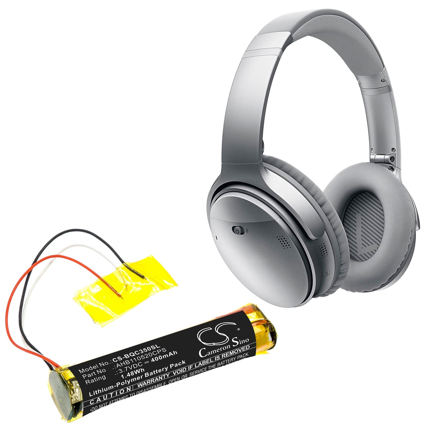 Replacement Battery for Bose  419811 – Wireless Headset – 400mAh / 1.48Wh / 3.7V