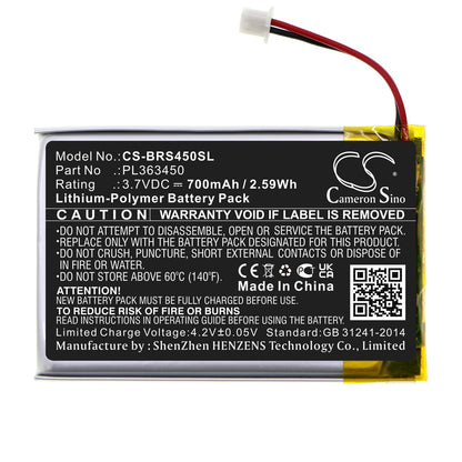 Replacement Battery for BlueParrott  S450 – Wireless Headset – 700mAh / 2.59Wh / 3.7V