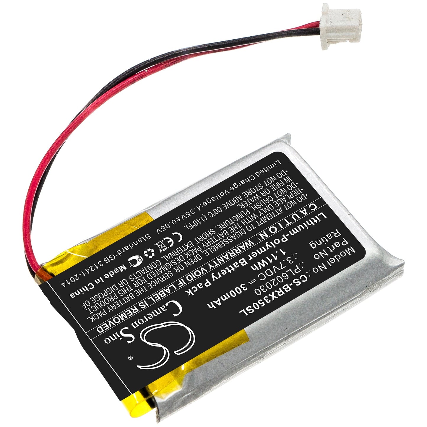 Replacement Battery for BlueParrott  VXI B350-XT – Wireless Headset – 300mAh / 1.11Wh / 3.7V