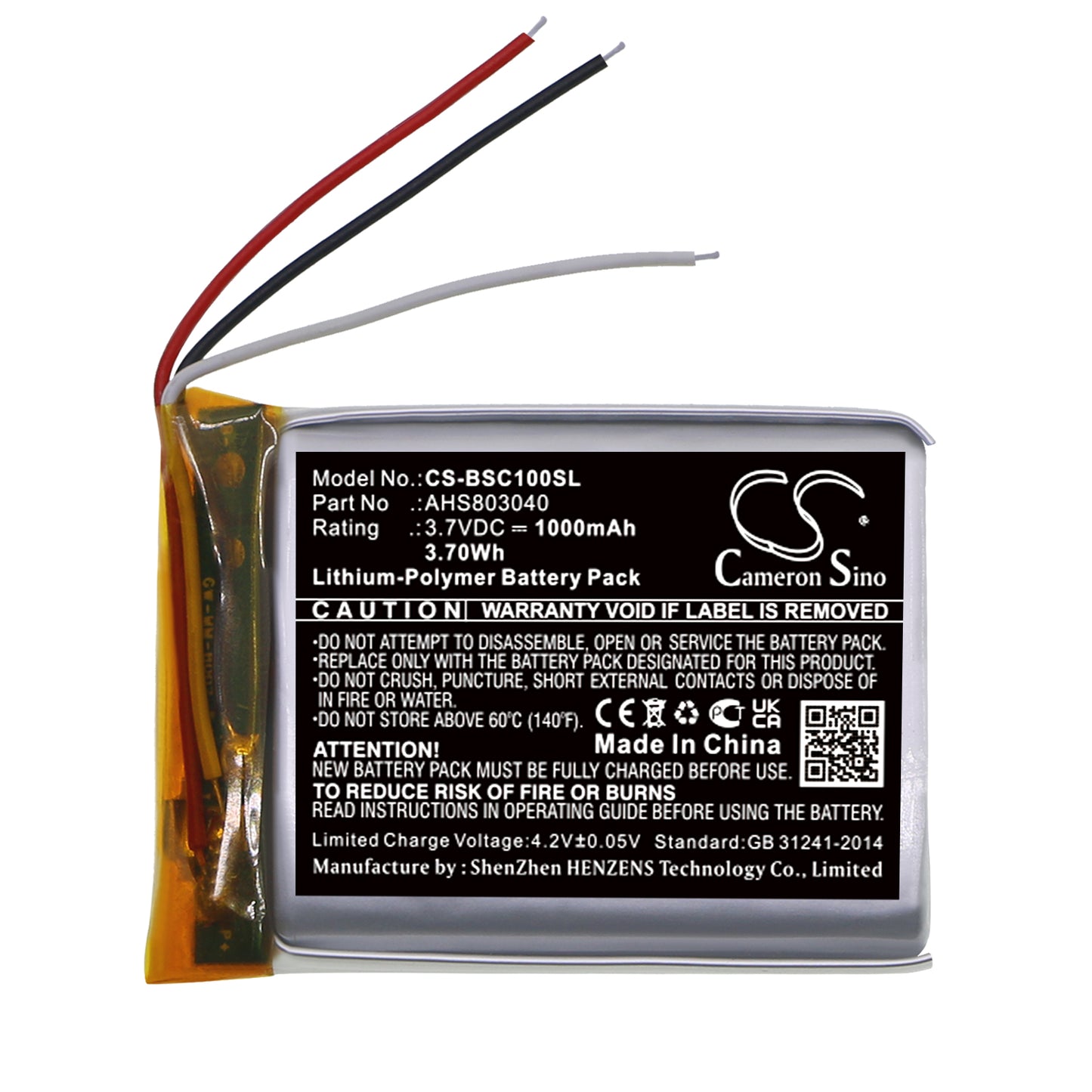 Replacement Battery for BOSE  SoundWear Companion – 1000mAh / 3.70Wh