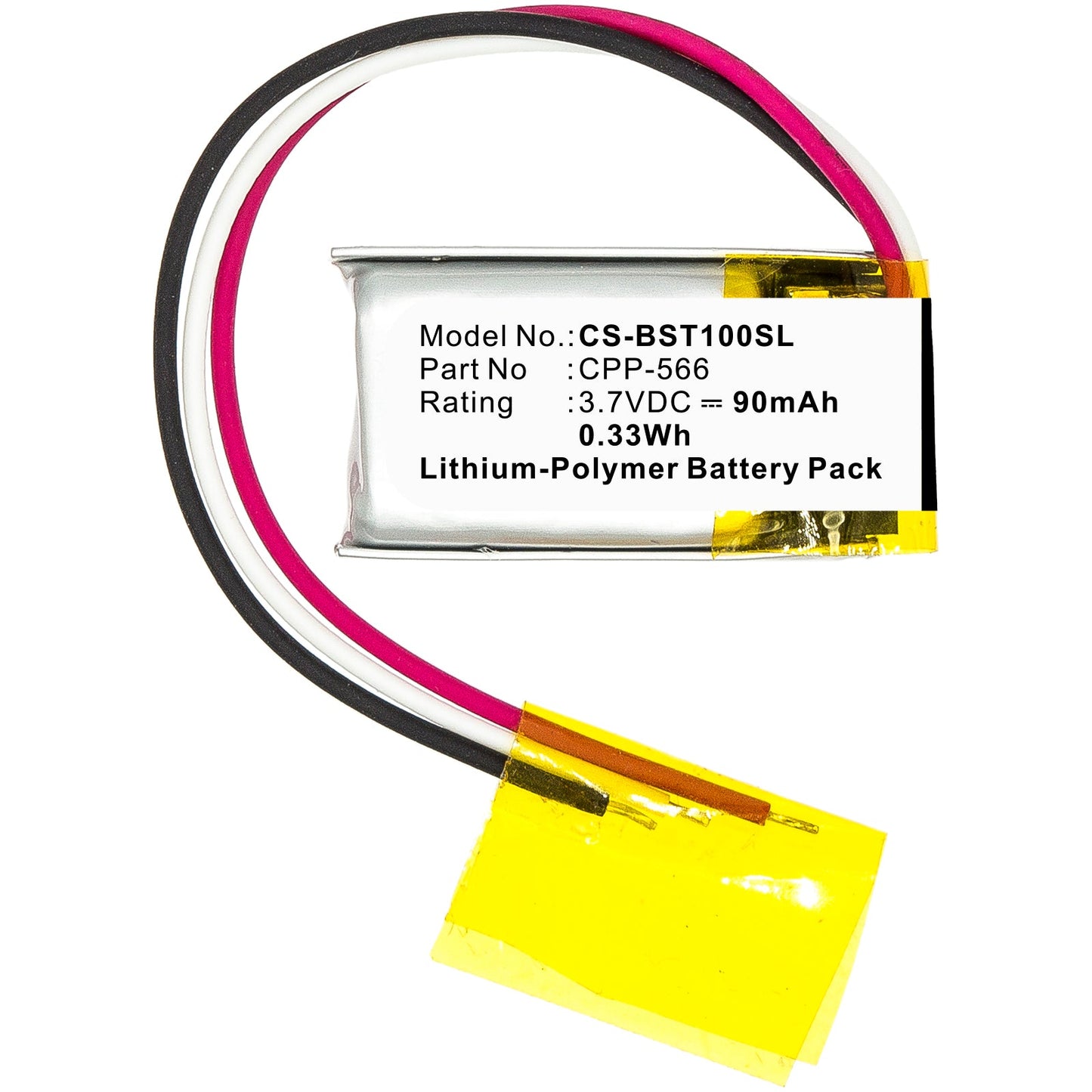Replacement Battery for Beats  PB1 – Wireless Headset – 90mAh / 0.33Wh / 3.7V