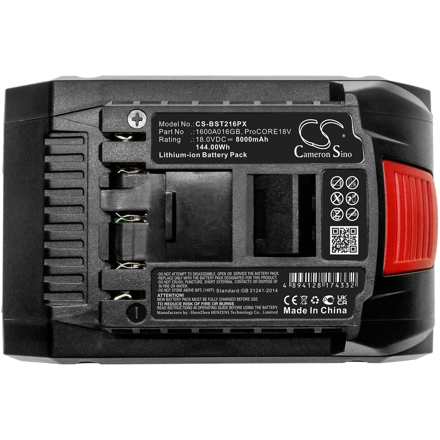 Replacement Battery for Bosch  GBH 18V-34 CF – Power Tools – 8000mAh / 144.00Wh / 18.0V