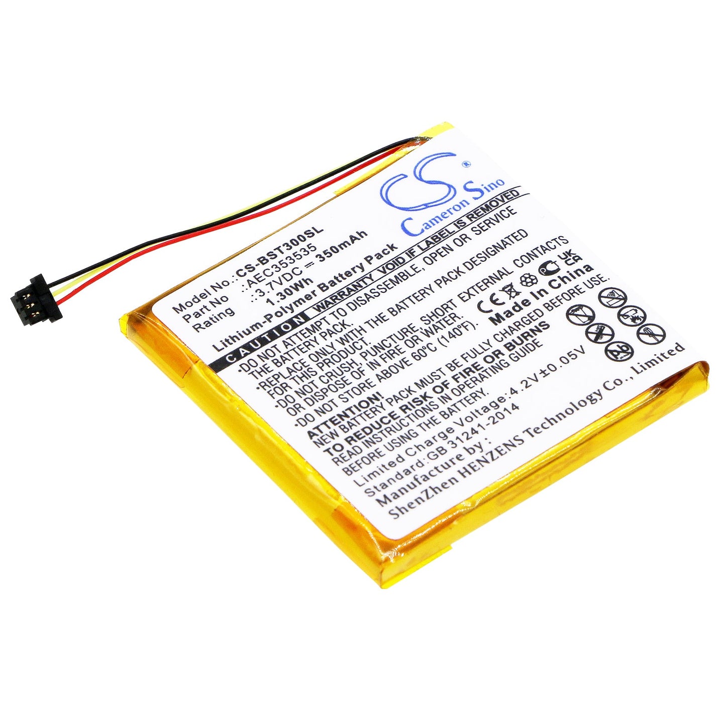 Replacement Battery for Beats  Solo 2.0 – Wireless Headset – 350mAh / 1.30Wh / 3.7V