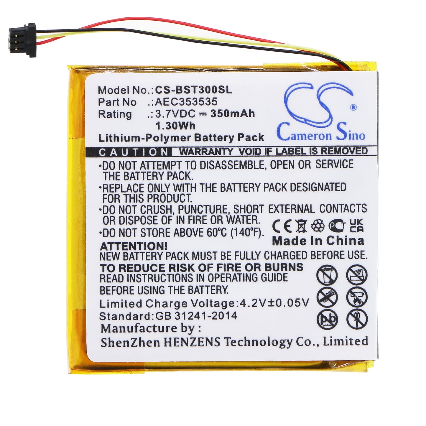 Replacement Battery for Beats  Solo 2.0 – Wireless Headset – 350mAh / 1.30Wh / 3.7V